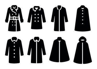 Silhouette collection of diverse coat and cloak styles