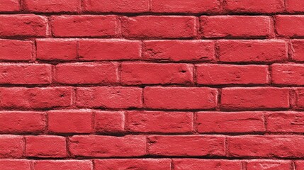 Fototapeta premium Crimson Brick Wall Texture: A Rich Red Background