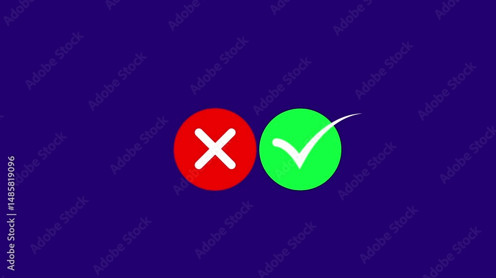 Poster check mark and red cross icon