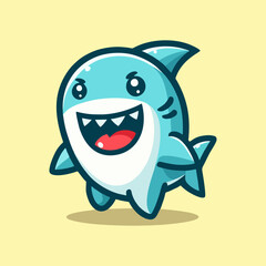 Mascot Shark character illustration for sport team identity animal logo cartoon graphic design aquatic predator vector template for branding merchandise and funny ocean mascotart