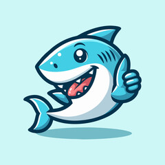 Mascot Shark cartoon design vector for funny ocean animal character art team emblem branding editable fierce graphic illustration concept modern mascot template idea

