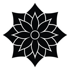 Flower Icon Vector Illustration - Cartoon Clipart and Line Art Design 1.eps