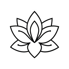 Flower Icon Vector Illustration - Cartoon Clipart and Line Art Design.eps