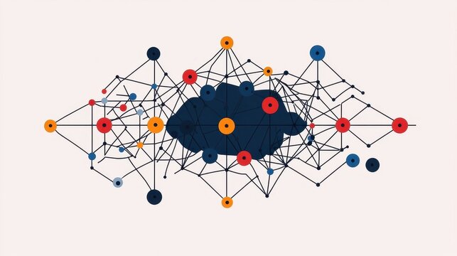 abstract network connection data visualization
