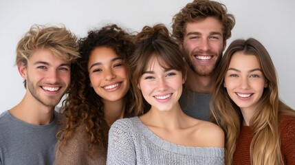 Smiling friends A cheerful diverse group