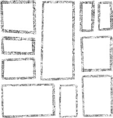 手描きスクエアのモノクロ背景素材