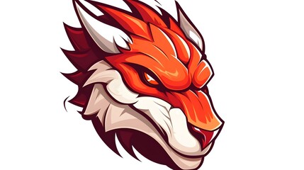 Professional Dragon Head Logo Icon Flat Vector Illustration Masco AB22-E2-C-2-22EB Image