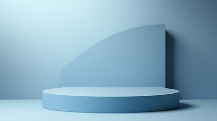 Showcase scene with Abstract modern minimal  background illuminated with bright light, for display product presentation.