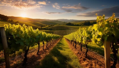 Naklejka premium vineyard afternoon