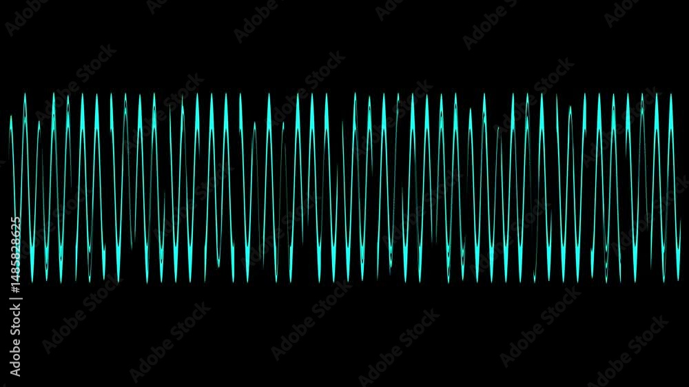 Poster abstract blue wavy lines of the sound wave dynamic gradient pulsating wave musical neon concept, sym