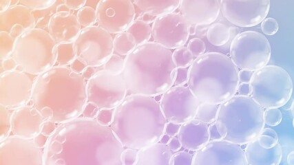 Vibrant bubble movement on soft gradient background with subtle color transition