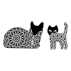 Cat  Animal Mandala, Animal Silhouette