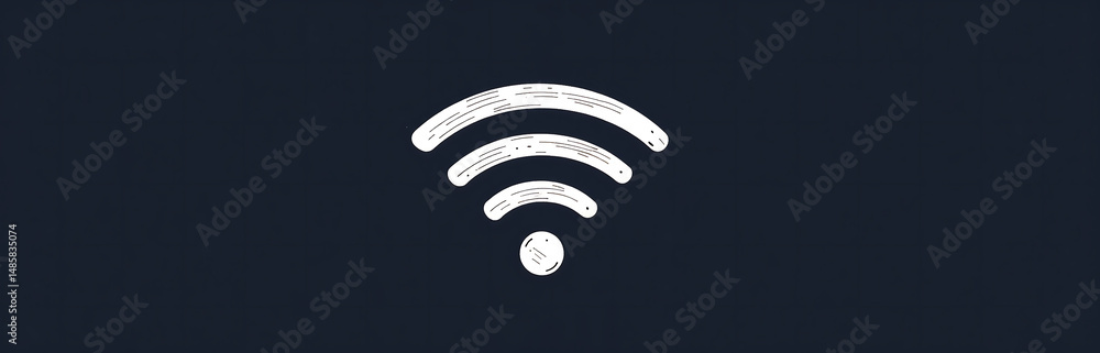 Poster simple doodle style wifi icon created hand drawn vector illustration clean lines minimalist design