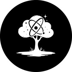 Synergy of nature and science: a conceptual botanical illustration within a circle