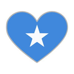Somalia flag. Somalia love flag. Somalia flag in heart shape. Love symbol. Vector illustration.

