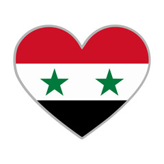 Syria flag. Syria love flag. Syria flag in heart shape. Love symbol. Vector illustration.

