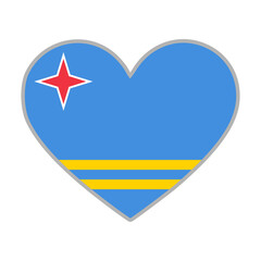 Aruba flag. Aruba love flag. Aruba flag in heart shape. Love symbol. Vector illustration