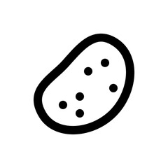 Illustration of a potato with several small black dots inside the outline on a white background image art