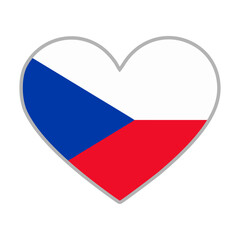 Fototapeta premium Czechia flag. Czechia love flag. Czechia flag in heart shape. Love symbol. Vector illustration