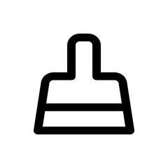 Illustration of a simple black outline icon representing a cleaning squeegee tool on a white background