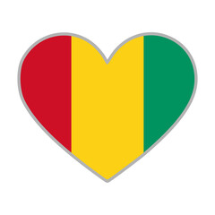 Fototapeta premium Guinea flag. Guinea love flag. Guinea flag in heart shape. Love symbol. Vector illustration