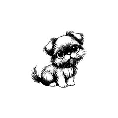 Cute griffon vector Illustration in Flat Style