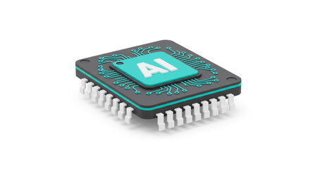 AI Microchip Technology Artificial Intelligence Processor Chip Modern Computer Component Design