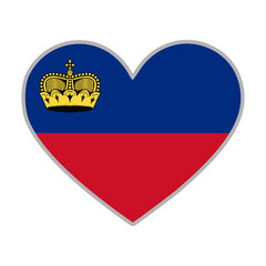 Liechtenstein flag. Liechtenstein love flag. Liechtenstein flag in heart shape. Love symbol. Vector illustration