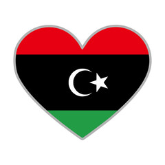 Libya flag. Libya love flag. Libya flag in heart shape. Love symbol. Vector illustration