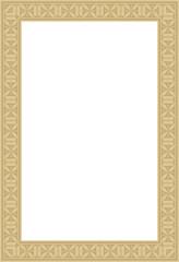 Vector square european gold ornament. Rectangular pattern, circle, ring of the Middle Ages. Revival border. Decorations of palaces and churches.
