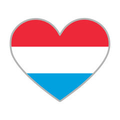 Luxembourg flag. Luxembourg love flag. Luxembourg flag in heart shape. Love symbol. Vector illustration