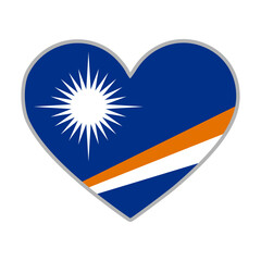 Marshall Islands flag. Marshall Islands love flag. Marshall Islands flag in heart shape. Love symbol. Vector illustration