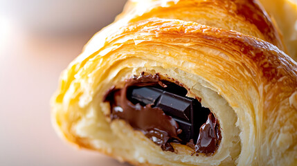 A Close Up of A Flaky and Golden Pain Au Chocolat with Ff7f0bf0 08e4 4daa B154 6c90ee25848d 1