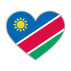 Fototapeta premium Namibia flag. Namibia love flag. Namibia flag in heart shape. Love symbol. Vector illustration.