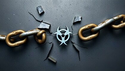 Symbolizing the fight Against Drug Abuse and Illicit Trafficking with a Broken Chain
