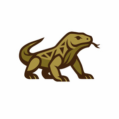 Komodo dragon silhouette icon logo 