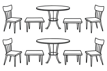 Dining Table Simple Clean Line art