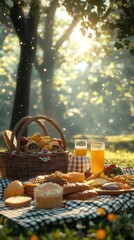 Sunny picnic in a park