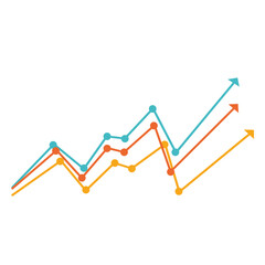 Increasing multicolor line chart