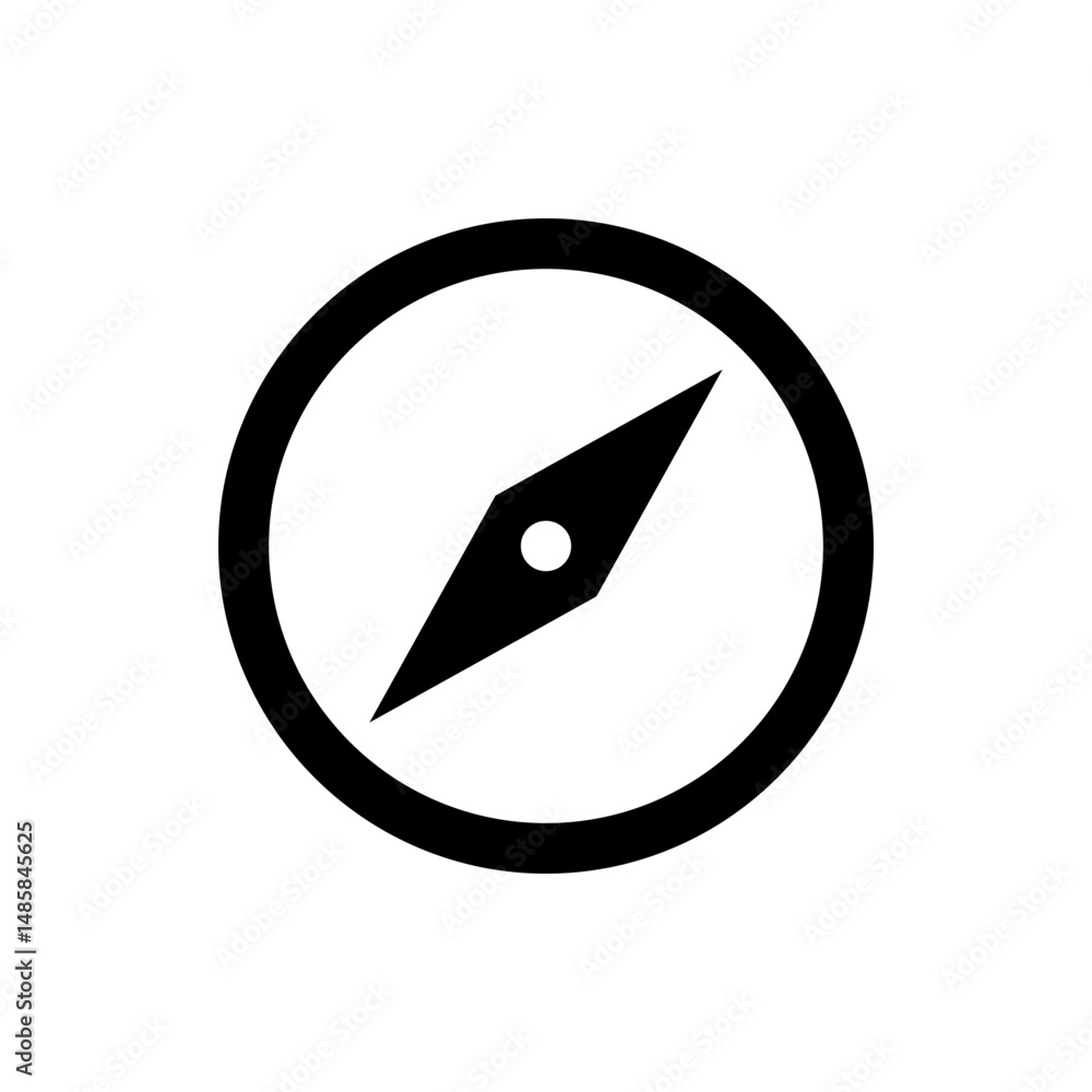 Aufkleber illustration of a simple compass with a circular frame and a needle pointing towards a direction sho