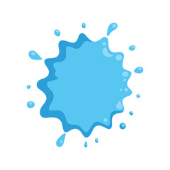 Water splash vector illustration. Realistic blue liquid splash, clean fresh water motion, isolated fluid drop design.

