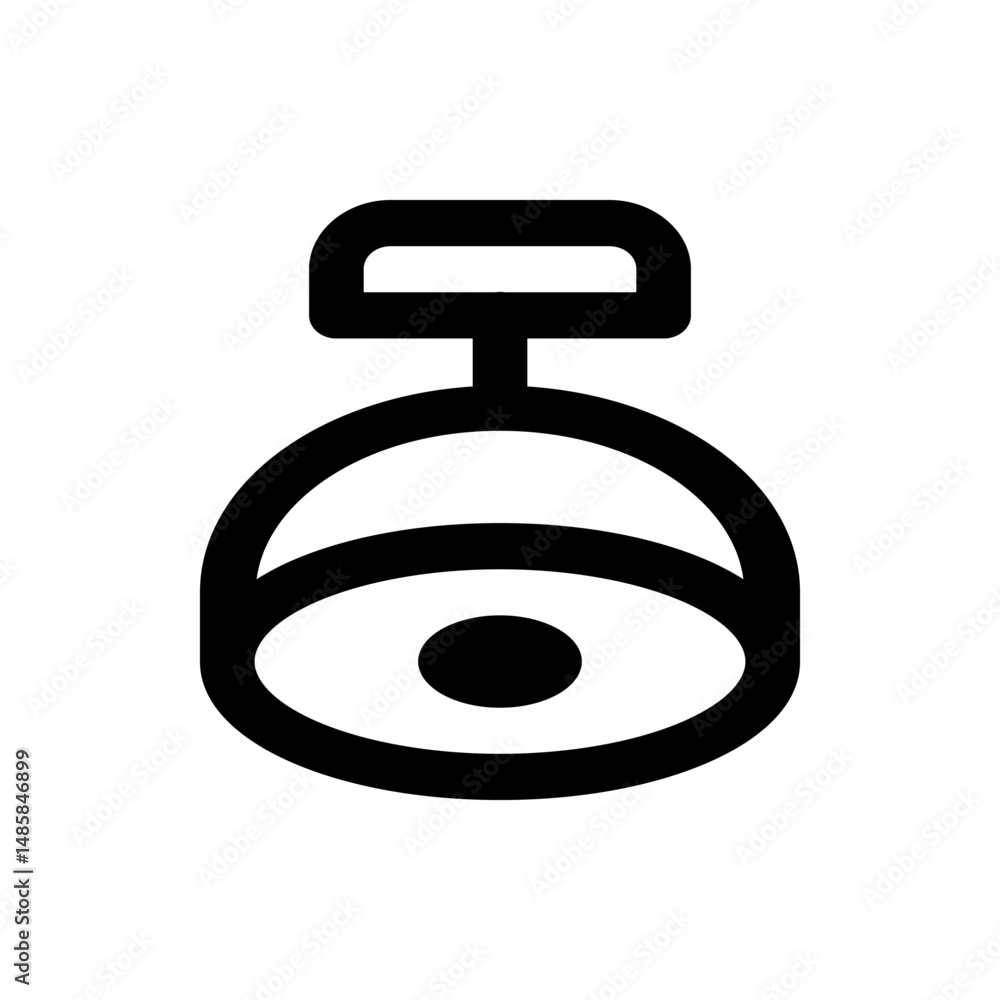 Aufkleber illustration of a black surgical light with a rounded lamp and a rectangular support structure above