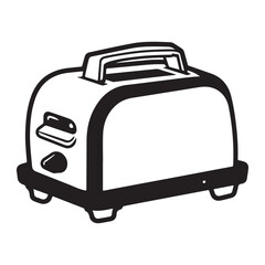 Toaster line art silhouette vector illustration, Toaster Vector icon