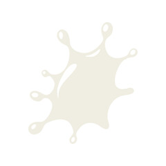 Milk splash vector illustration. Realistic white liquid splash, fresh dairy drop motion, isolated on transparent background.

