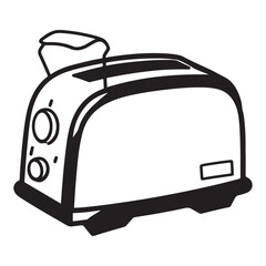 Toaster line art silhouette vector illustration, Toaster Vector icon
