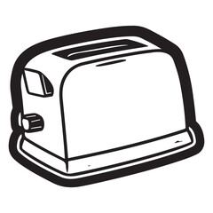 Toaster line art silhouette vector illustration, Toaster Vector icon