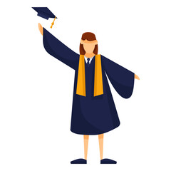 Graduate throws cap basic illustration