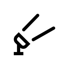 Illustration of a stage light with two beams emanating from a base on a white background design element