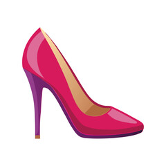 High heel vector illustration. Elegant stiletto shoe, fashionable women's footwear icon

