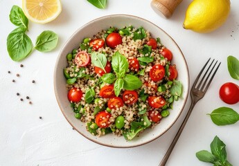 Healthy quinoa salad with vegetables